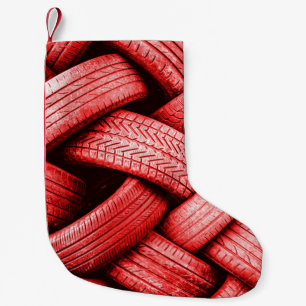 Petite Chaussette De Noël Baguettes en bois rouge et blanc