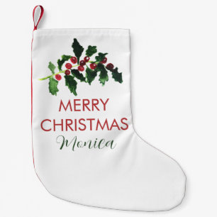 Petite Chaussette De Noël Baies Élégantes Noël Botanique Simple