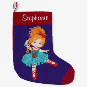 Petite Chaussette De Noël Ballerina de Noël des cheveux rouges