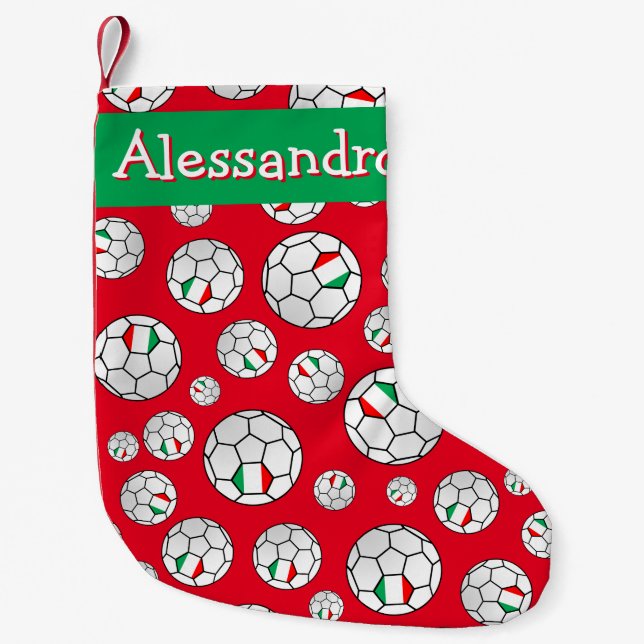 Petite Chaussette De Noël Ballon de football aléatoire de l'Italie de motif (Devant)