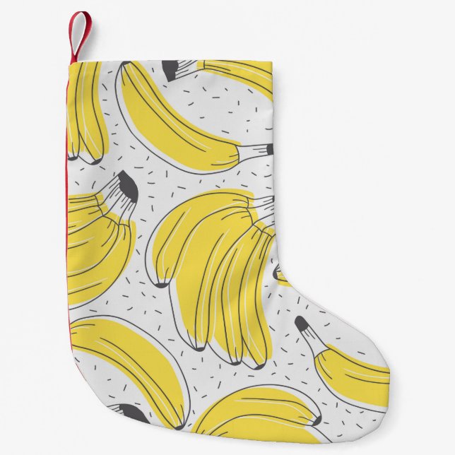 Petite Chaussette De Noël Bananes fraîches dessinées à la main arrière - pla (Devant)