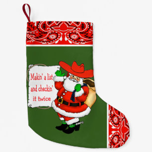 Petite Chaussette De Noël Bandana Occidentale Et Cowboy Père Noël Makin' A L