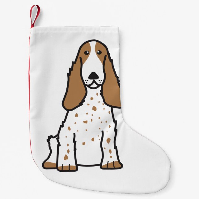 Petite Chaussette De Noël Bande dessinée anglaise de chien de cocker (Devant)