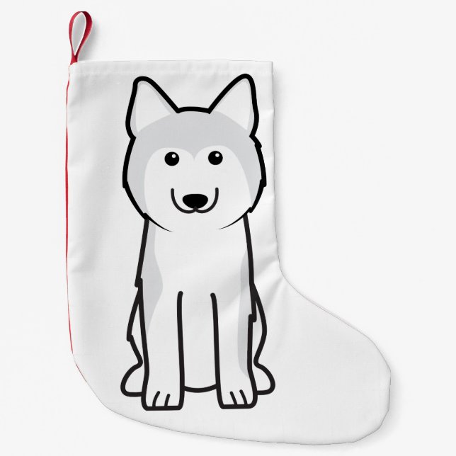 Petite Chaussette De Noël Bande dessinée de chien de chien de traîneau (Devant)