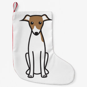 Petite Chaussette De Noël Bande dessinée de chien de lévrier italien