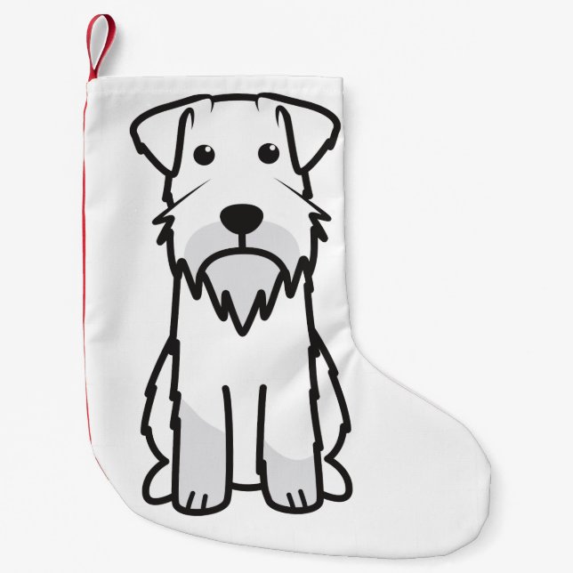 Petite Chaussette De Noël Bande dessinée de chien de Schnauzer miniature (Devant)