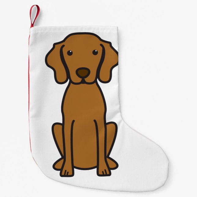 Petite Chaussette De Noël Bande dessinée de chien de Vizsla (Devant)