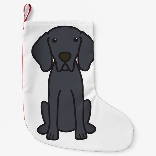 Petite Chaussette De Noël Bande dessinée de chien de Weimaraner (Devant)