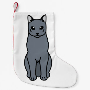 Petite Chaussette De Noël Bande dessinée russe de chat bleu