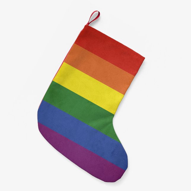 Petite Chaussette De Noël Bandes arc-en-ciel (Devant (Accrochage))