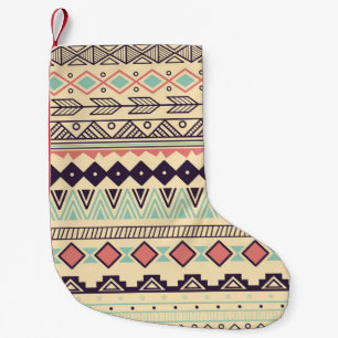 Petite Chaussette De Noël Bandes tribales aztèques : Illustration Vintage