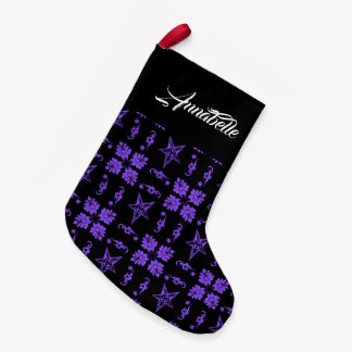 Petite Chaussette De Noël Baphomet violet Étoiles Gothique Noël Stocker