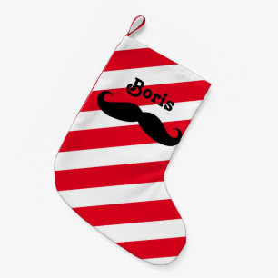 Petite Chaussette De Noël Barbershop Red White Shop Poteau Moustache Barbers