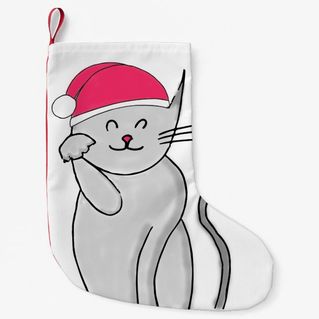 Petite Chaussette De Noël Bas chanceux de Noël de chat (Devant)