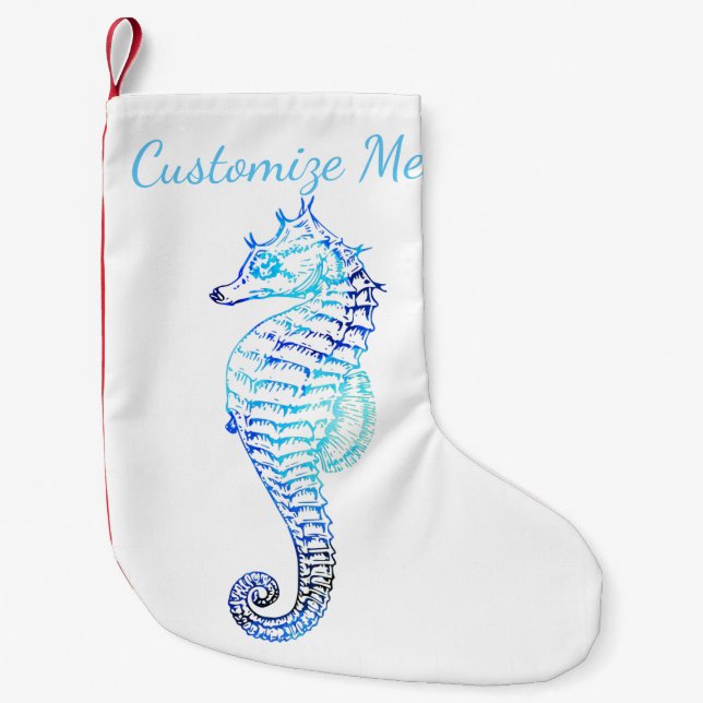 Petite Chaussette De Noël Bas côtier d'hippocampe de Noël (Devant)