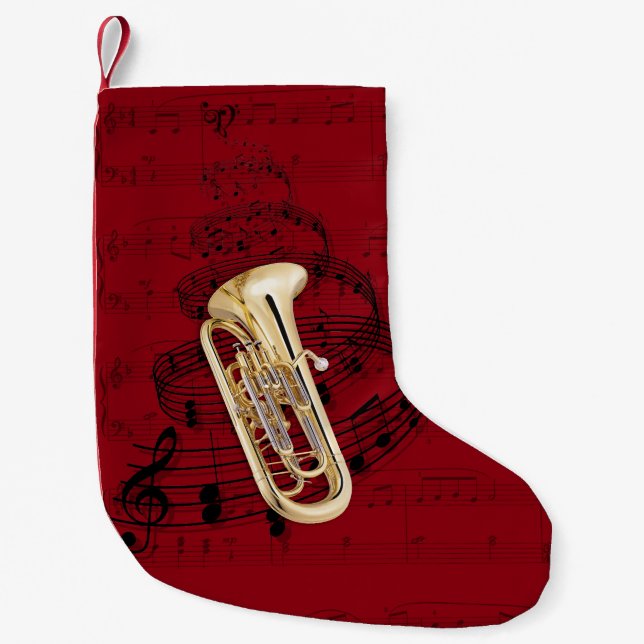Petite Chaussette De Noël Bas de musique d'euphonium (Devant)
