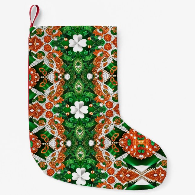 Petite Chaussette De Noël Bas de Noël aux couleurs irlandaises (Devant)