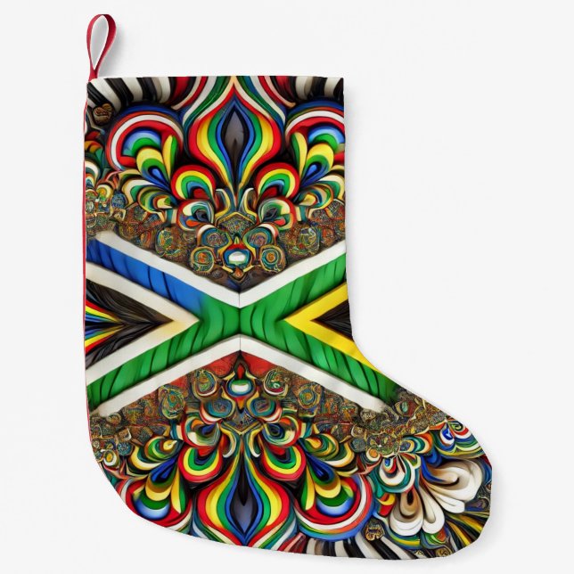 Petite Chaussette De Noël Bas de Noël aux couleurs sud-africaines (Devant)