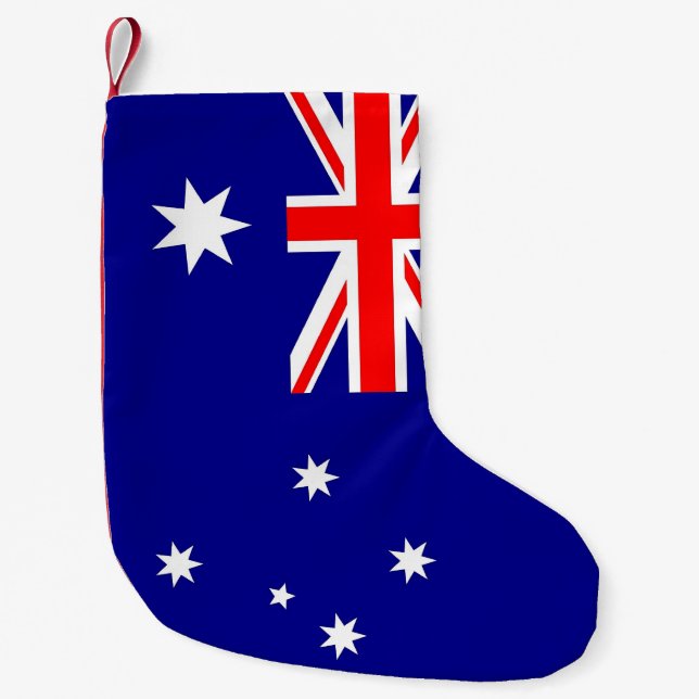 Petite Chaussette De Noël Bas de Noël avec drapeau d'Australie (Devant)