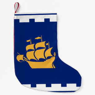 Petite Chaussette De Noël Bas de Noël avec drapeau de la ville de Québec