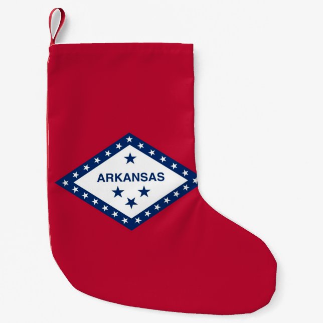 Petite Chaussette De Noël Bas de Noël avec Drapeau de l'Arkansas, USA (Devant)