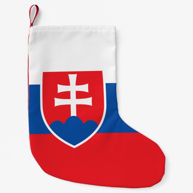 Petite Chaussette De Noël Bas de Noël avec drapeau de Slovaquie (Devant)