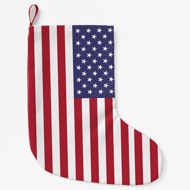 Petite Chaussette De Noël Bas de Noël avec Drapeau des USA (Devant)