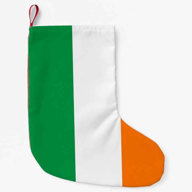 Petite Chaussette De Noël Bas de Noël avec drapeau d'Irlande (Devant)