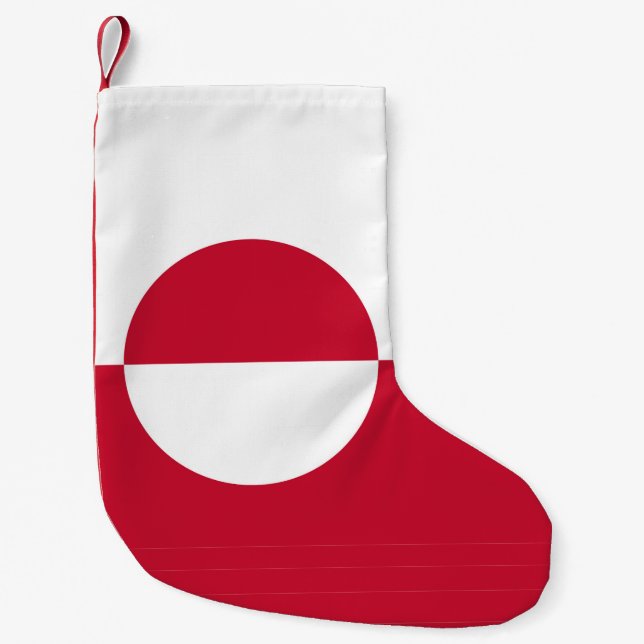 Petite Chaussette De Noël Bas de Noël avec drapeau du Groenland (Devant)