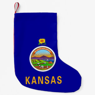 Petite Chaussette De Noël Bas de Noël avec Drapeau du Kansas, USA