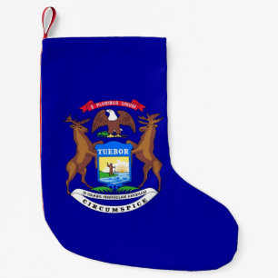 Petite Chaussette De Noël Bas de Noël avec drapeau du Michigan