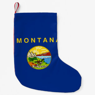 Petite Chaussette De Noël Bas de Noël avec Drapeau du Montana