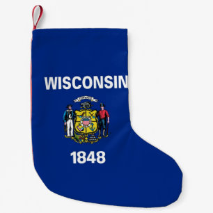 Petite Chaussette De Noël Bas de Noël avec drapeau du Wisconsin