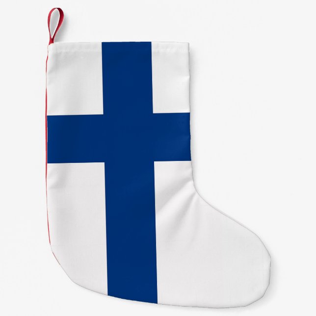 Petite Chaussette De Noël Bas de Noël avec le drapeau de Finlande (Devant)