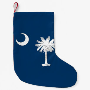 Petite Chaussette De Noël Bas de Noël avec le drapeau de la Caroline du Sud