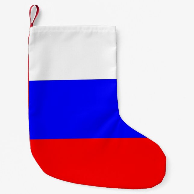 Petite Chaussette De Noël Bas de Noël avec le drapeau de la Russie (Devant)