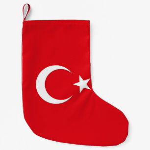 Petite Chaussette De Noël Bas de Noël avec le drapeau de la Turquie