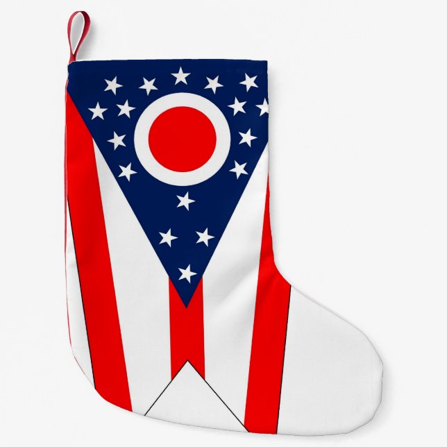 Petite Chaussette De Noël Bas de Noël avec le drapeau de l'Ohio (Devant)