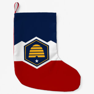 Petite Chaussette De Noël Bas de Noël avec le drapeau de l'Utah, États-Unis