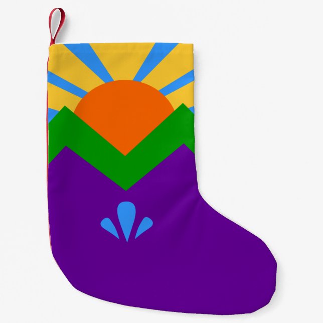 Petite Chaussette De Noël Bas de Noël avec le drapeau de Manitou Springs (Devant)