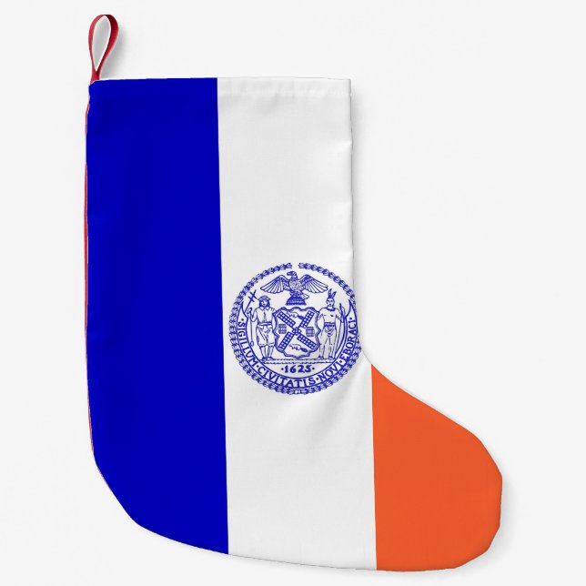 Petite Chaussette De Noël Bas de Noël avec le drapeau de New York (Devant)