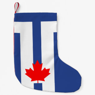 Petite Chaussette De Noël Bas de Noël avec le drapeau de Toronto, Canada