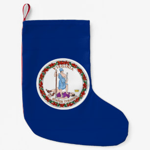 Petite Chaussette De Noël Bas de Noël avec le drapeau de Virginie