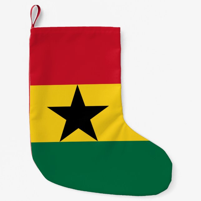 Petite Chaussette De Noël Bas de Noël avec le drapeau du Ghana (Devant)