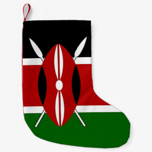 Petite Chaussette De Noël Bas de Noël avec le drapeau du Kenya