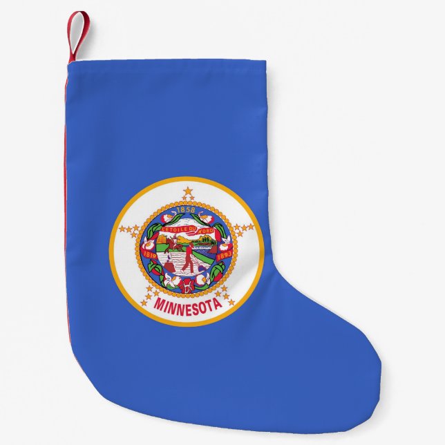 Petite Chaussette De Noël Bas de Noël avec le drapeau du Minnesota (Devant)