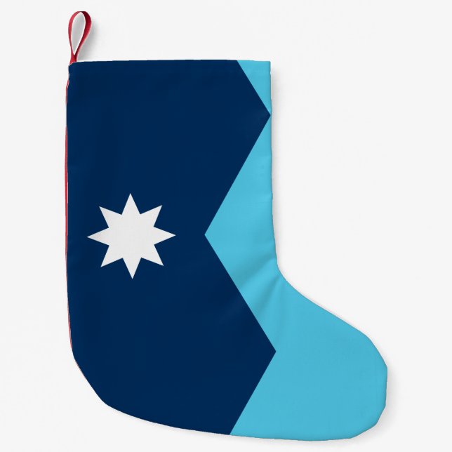 Petite Chaussette De Noël Bas de Noël avec le drapeau du Minnesota, États-Un (Devant)