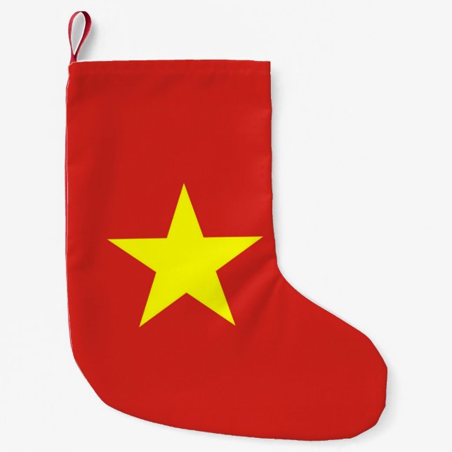 Petite Chaussette De Noël Bas de Noël avec le drapeau du Vietnam (Devant)