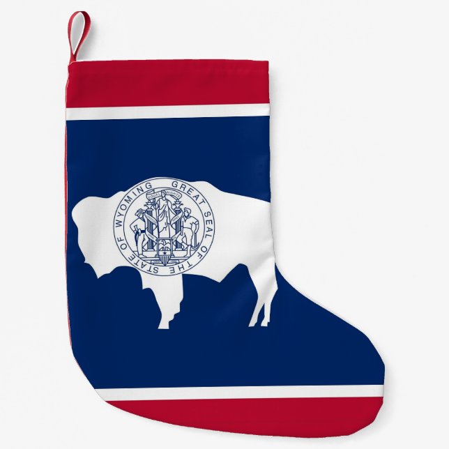 Petite Chaussette De Noël Bas de Noël avec le drapeau du Wyoming (Devant)