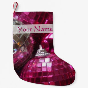 Petite Chaussette De Noël Bas de Noël avec texte en bulles roses